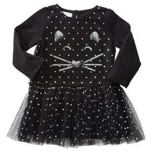 Boutique mud pie black Halloween cat dress -24m/2t